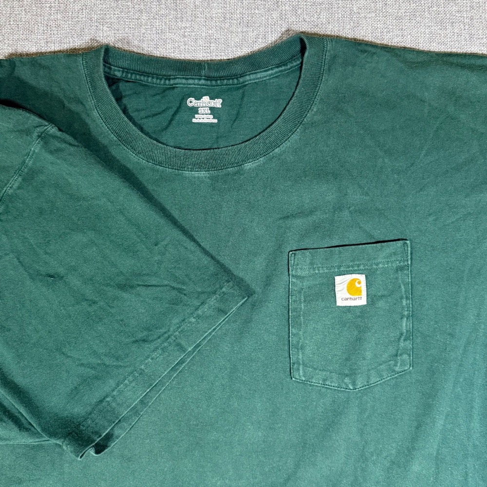 Carhartt Pocket T Shirt Mens 3XL Green Workwear Streetwear Gorpcore Tee Utlilty
